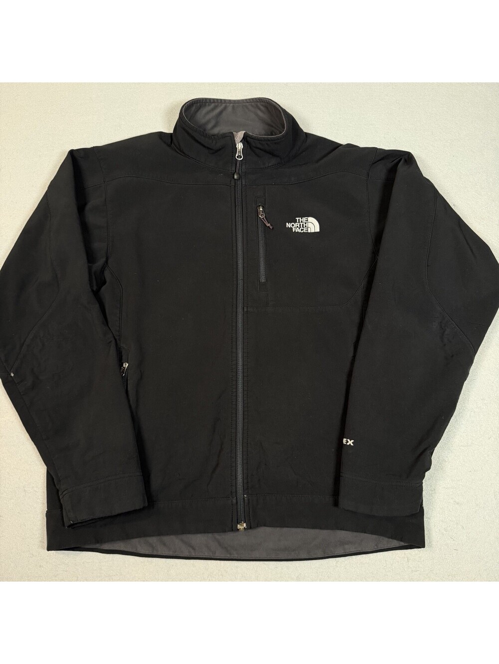 THE NORTH FACE APEX JACKET SIZE LARGE MENS BLACK SOFTSHELL FULL ZIP